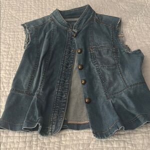 Loft by Ann Taylor Sleeveless Denim Vest with Button Closure, size S